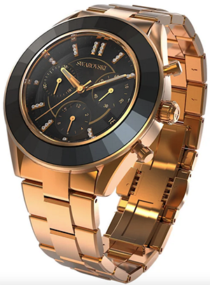Swarovski Octea Lux Sport watch Metal bracelet, Black, Rose-gold tone PVD: US$499.