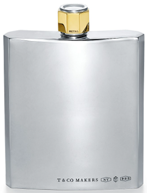 Tiffany & Co. Makers Flask in Sterling Silver & Brass, 4.2 ounces: US$875.