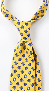 Vanda Fine Clothing Yellow Flowers Printed Linen tie.
