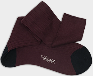 Velasca Milano Scalfarott men's elegant two-colored corduroy pindot 100% cotton socks: US$20.