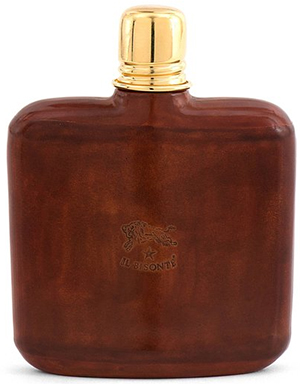 Il Bisonte classic travel bottle, made of natural leather-covered glass: US$205.