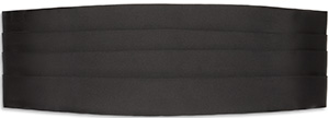 Brioni black four pleat cummerbund in satin silk: US$400.