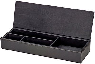 Ghurka Leather Blotter Box | Black: US$595.
