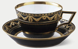 KPM - Königliche Porzellan-Manufaktur Berlin Kurland Royal Noir Coffee Mug & Saucer large: 1,190.