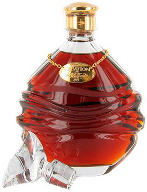 Martell Creation Cognac in hand-carved Baccarat decanter.