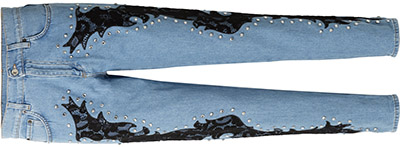 Moschino Lace-appliquéd and crystal-embellished boyfriend women's jeans: 1,175.