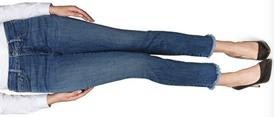 NYDJ Slim Ankle in medium blue Crosshatch denim: 169.95.
