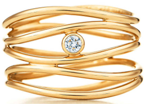 Elsa Peretti Wave Five-row Diamond Ring.