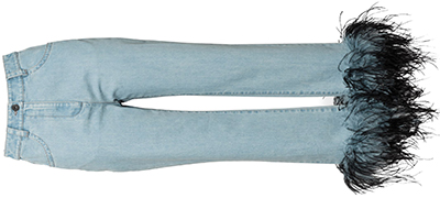 Prada Denim jeans with ostrich feather trim: US$1,510.