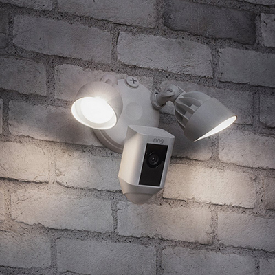 Ring Floodlight Camera Motion-Activated HD Security Cam Two-Way Talk and Siren Alarm, White: US$249.
