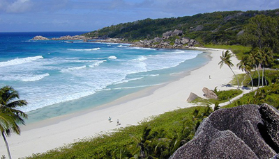 Grande Anse Beach, La Digue Island, Seychelles.
