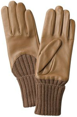 A.P.C. Bi-Material Lambskin/Wool Gloves: US$280.