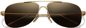 Bentley Mulsanne handcrafted from 18 kt red gold sunglasses.
