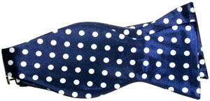 Blackpier Blue self tied bow tie with white dots: £16.60.