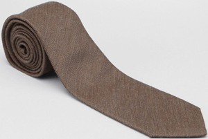 Bottega Veneta Brown Wool Silk Tie: US$200.
