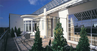 The terrace of the Brook Penthouse suite at Claridge's, Brook Street, Mayfair, London W1K 4HR, England, U.K.