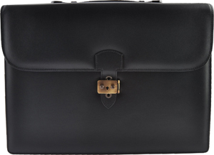 Bruno Magli Black Stamped Calf Androya Briefcase: US$1,695.
