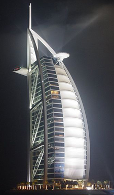 Burj Al Arab (Dubai, U.A.E.) by Tom Wright (1999).