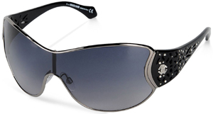 Roberto Cavalli Rhinestone detailing, Solid colour, Shaded lenses, Metallic/plastic frame women's sunglasses: 420.