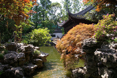 Yuyuan Garden located beside the City God Temple in the northeast of the Old City of Shanghai, China.