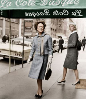 The Duchess of Windsor and C. Z. Guest leaving La Côte Basque, 1962.
