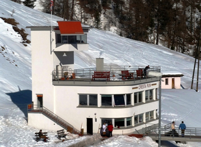 The Cresta Run clubhouse.