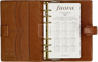 Filofax diary.