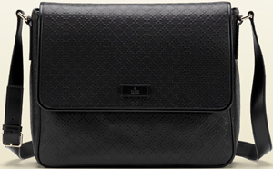 Gucci women's black diamante leather messenger: US$1,450.