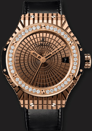 Hublot Gold Caviar Diamonds watch.