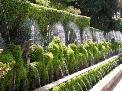 The Hundred Fountains at Villa d'Este, Tivoli, Lazio, Italy.