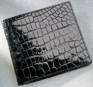 John Lobb Black Crocodile Hip Pocket Wallet.