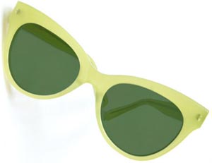 Norma Kamali Square Cat Eye Sunglasses Neon Green: US$98.