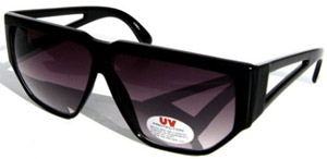 Black Vintage 80's Kim Jong Il Style Hip Hop Retro Men's & Women's Sunglasses.