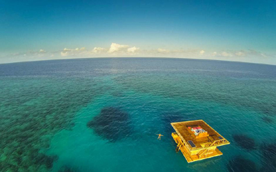 The Manta Resort's Underwater Room.