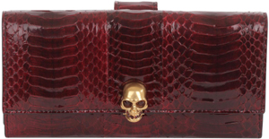 Alexander McQueen Red Devil Snake Skull Charm Wallet: US$1,495.