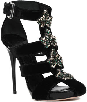 Alexander McQueen Velvet Ivy Cage Women's Sandal: US$1,995.