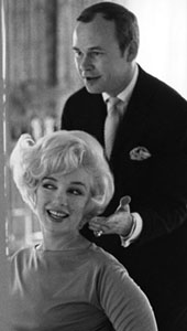Mr. Kenneth (1927-2013) fluffs Marilyn Monroe, Hollywood, 1961.
