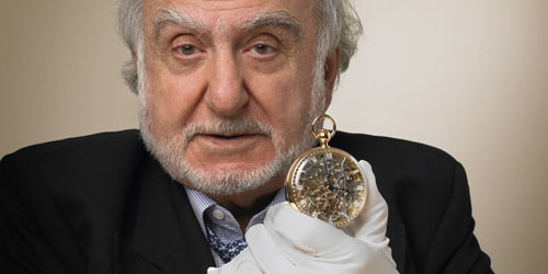 Nicolas G. Hayek of Breguet unveils its Marie-Antoinette Grande Complication pocket watch number 1160 in april 2008.