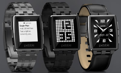 Pebble Steel iPhone & Android smartwatch.