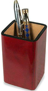 Forzieri Mahogany Leather Pen Holder: US$88.