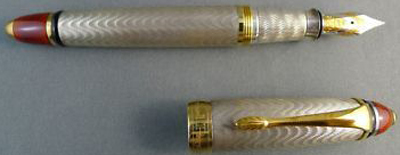 Michel Perchin Art Deco Fountain Pen Mahogany Med Nib: US$3,500.