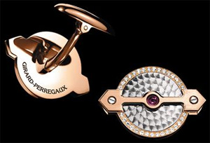 Girard Perregaux pink gold cufflinks.
