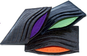 Pinel & Pinel '3 Pockets' crocodile credit card holders.