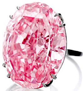 The Pink Star (weighing 59.60 carats).