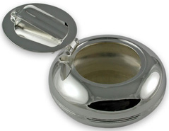 Douglas Pell silver plated pocket ashtray.