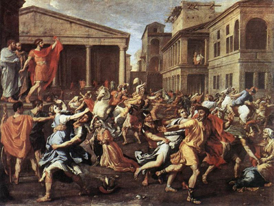 The Rape of the Sabine Women (1637-1638) by Nicolas Poussin.