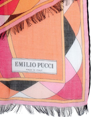 Emilio Pucci Printed shawl in cashmere silk gouze, 70cm x 200cm: US$990.