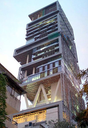 Residence Antilia, Altamount Rd, Tardeo, Mumbai, MH 400026, India.