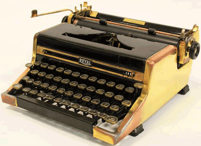 Ian Fleming's gold-plated Royal Quiet Deluxe Portable Typewriter.