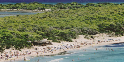 Las Salinas Beach - in between Es Cavallet and Cap des Falco.